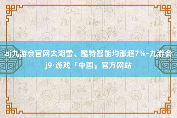 aj九游会官网太湖雪、酷特智能均涨超7%-九游会j9·游戏「中国」官方网站