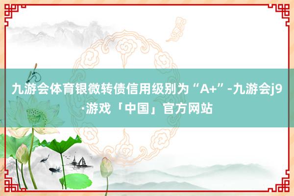 九游会体育银微转债信用级别为“A+”-九游会j9·游戏「中国」官方网站