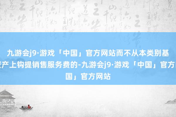 九游会j9·游戏「中国」官方网站而不从本类别基金资产上钩提销售服务费的-九游会j9·游戏「中国」官方网站