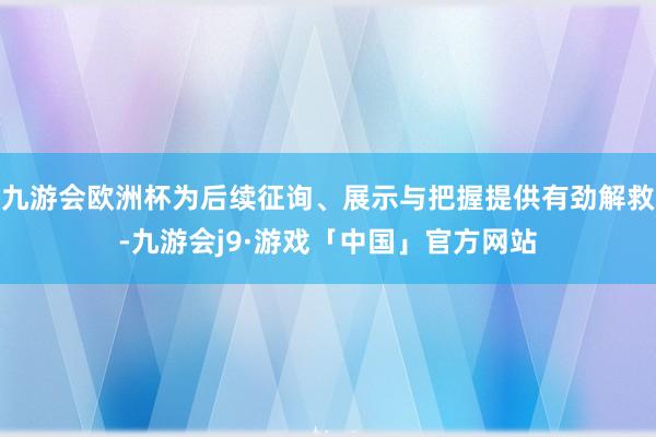 九游会欧洲杯为后续征询、展示与把握提供有劲解救-九游会j9·游戏「中国」官方网站