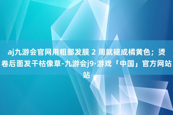 aj九游会官网用粗鄙发膜 2 周就褪成橘黄色；烫卷后面发干枯像草-九游会j9·游戏「中国」官方网站